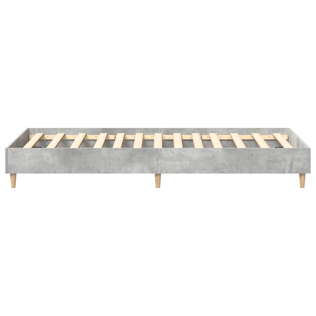 Bed Frame No Mattress Concrete Grey 100x200 cm Engineered Wood